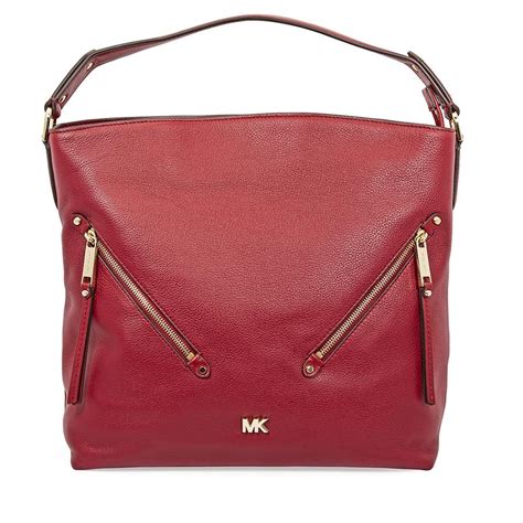 michael michael kors evie large pebbled leather shoulder bag|Michael Kors pebble leather handbags.